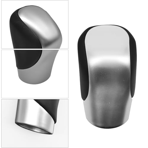 Compatible with Lexus ES GS GX is NX RC RX 200t 300 350 3450h 450hL 350L ABS Black Leather Silver Chrome Automatic Gear Shift Knob Lever Replace - color: Black Silver