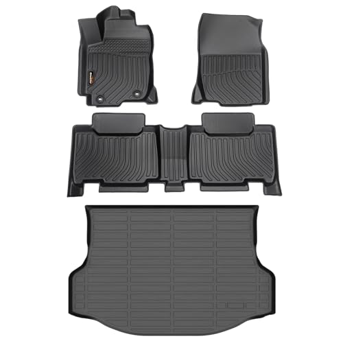 Binmotor-All Weather Floor Mats Cargo Liner for Toyota RAV4 2013-2017 2018((Not for Hybrid or Prime), Heavy Duty Car Trunk Mat Floor Liners for RAV4 Accessories-Black - style: 8) Car Mats for Toyota RAV4 (2013-2018)