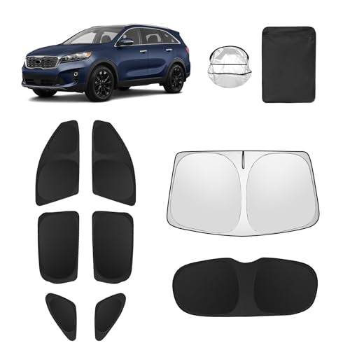 8pcs Car Window Shades for Kia Sorento 2016-2020 Accessories,Windshield Side Rear Full Sunshade,Sun Visor UV Blocking, Privacy Protection and Blackout for Camping Outdoor - size: for 2016-2020 Kia Sorento