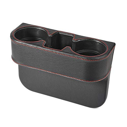 Black Multifunctional Car Cup Holder Car Seat Organizer Gap Filler Bottle Phone Storage Organizer - color: Black