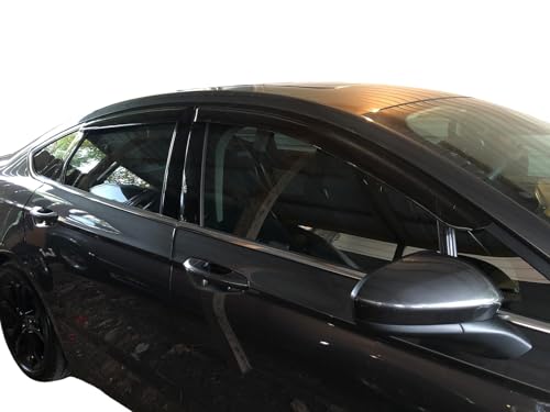 2013-2020 Tape-On Rain Guards for Ford Fusion Side Window Visor Deflectors S SE SEL Titanium Hybrid Durable Tinted Shades 2014 2015 2016 2017 2018 2019 - size: For Ford Fusion 2013-2020