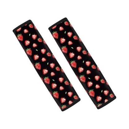 Red Strawberry Car Seat Belt Cover Shoulder Safety Strap Covers Pads Fashion Auto Interior Anti-Slip Shoulder Strap Protect Fit for Most Cars, Vehicles, SUVs - color: Red Strawberry
