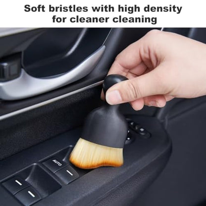 Car Interior and Exterior Soft bristles Detail dust Brush Interior dusting Brush Dashboard Cleaning Brush Home Office Computer Keyboard dusting Tools+ Double-Sided Suede Cleaning Towel - color: 2 Piece Brush + Towel