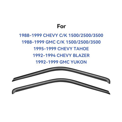 Window Visors Rain Guards for 1988-1999 Chevy/GMC C/K 1500/2500/3500 Standard Cab, Out-Channel Window Vent Wind Deflectors Visors Shades for 1995-1999 Tahoe, 1992-1994 Blazer Regular Cab, 2pcs - size: 1995-1999 Tahoe/Yukon Standard
