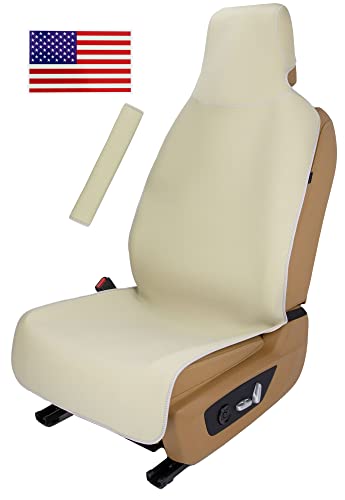 VSHIELD Waterproof Neoprene Car Seat Cover, Sweatproof Non-Slip Seat Protector, Universal Fit for Front Bucket or Rear Bench Seat of Cars, SUVs, Vans, Trucks, Compatible with Airbags and Armrests - color: Khaki