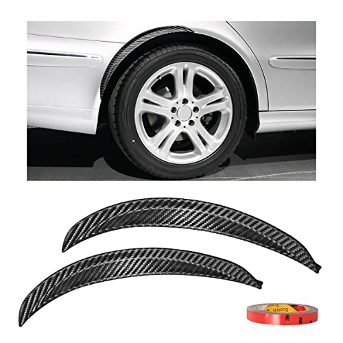 2PCS Wheel Tires Eyebrow Strip, 3D Carbon Fiber Automotive Fender Flare Arch Lip Trim Strip, 13'' Anti Collision Wheel Mudguard Strips with 3M Molding Tape, Car Accessories for Most Vehicle