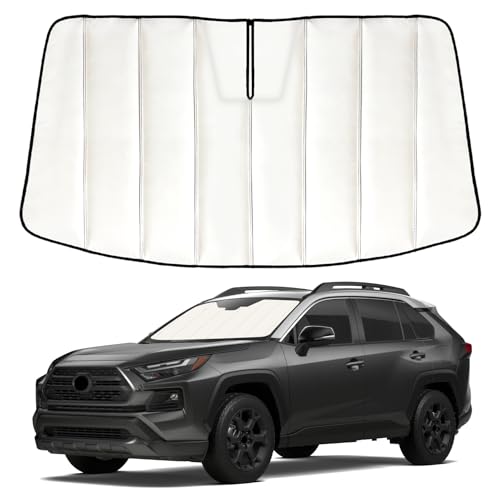Windshield Sun Shade for Toyota RAV4 2019-2025, Front Window Visor Accessories, Accordion Folding Design Blocks Heat & UV Rays Maintain Cool Interior and Save Space - size: Toyota RAV4 2019-2025