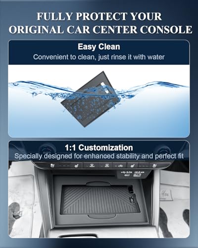 BIBIBO 2026 Outback Center Console Organizer for 2026 Subaru Outback(Premium,Limited,Touring,Wilderness,Limited XT,Touring XT) Insert Silicone Wireless Charging Mat - color: Black- Wireless Charging Mat