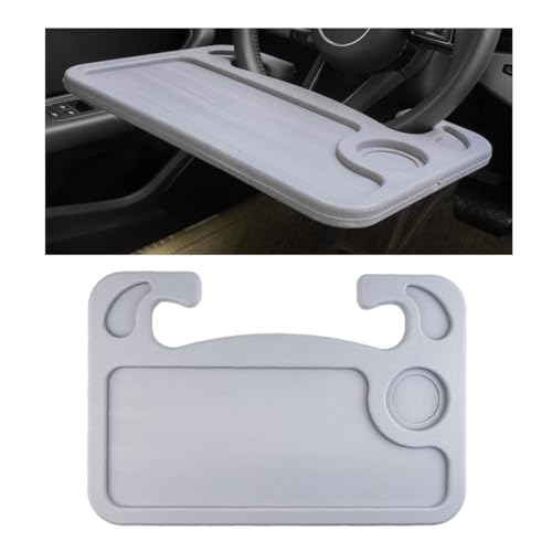 Car Steering Wheel Desk, Multifunctional Auto Seat Stand Trays for Eating and Working, Double Sided Design Steering Wheel Table Desk for Laptop, Food, Car Accessories (Gray) - color: Gray
