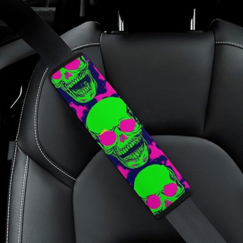 Women's Car Belt Covers, Cool Funny Zombie Skull Fashion Cushion Pad Car Shoulder Strap Harness Pad - color: Color854