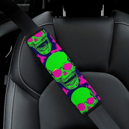 Women's Car Belt Covers, Cool Funny Zombie Skull Fashion Cushion Pad Car Shoulder Strap Harness Pad - color: Color854