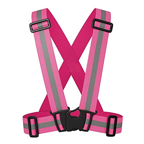 Reflective Vest with Hi Vis Bands Fully Adjustable & Multi-Purpose: Running, Cycling, Motorcycle Safety Dog Walking High Visibility Neon Orange 1PCS