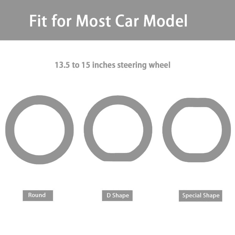 Universal Gray Steering Wheel Cover：13.5 to 15 Inches Flexible Silicone Anti Slip Steering Wheel Protector Fit for Most Car Models Including Round D Shape or Special Shape - color: Grey