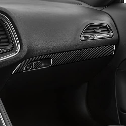 Car Copilot Glove Box Decals for 2011-2023 Chrysler 300 / 300C / 300S / Limited/Touring/Base Accessories Carbon Fiber Interior Stickers - color: Copilot Handle Box