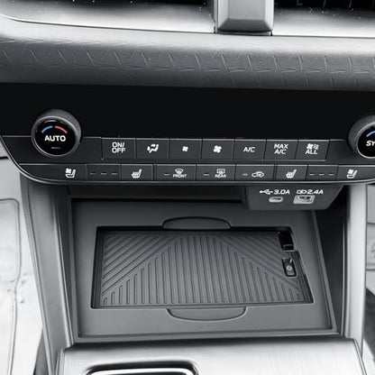 BIBIBO 2026 Outback Center Console Organizer for 2026 Subaru Outback(Premium,Limited,Touring,Wilderness,Limited XT,Touring XT) Insert Silicone Wireless Charging Mat - color: Black- Wireless Charging Mat