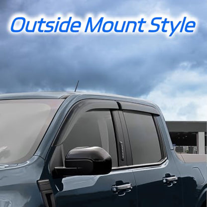Window Visors Rain Guards Fit for 2009-2019 Ford Flex, Outside Mount Wind Deflector Shade, Tape-on Smoke Tinted Vent Visor Shields, 2010 2011 2012 2013 2014 2015 2016 2017 2018 - size: For 2009-2019 Flex