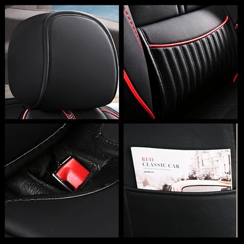 Amooca Car Seat Covers Full Set Automotive Seat Protection Fit for Most Cars SUVs Front & Back Seats Waterproof Nappa Leather Car Seat Cushion Protector Beige - color: Beige