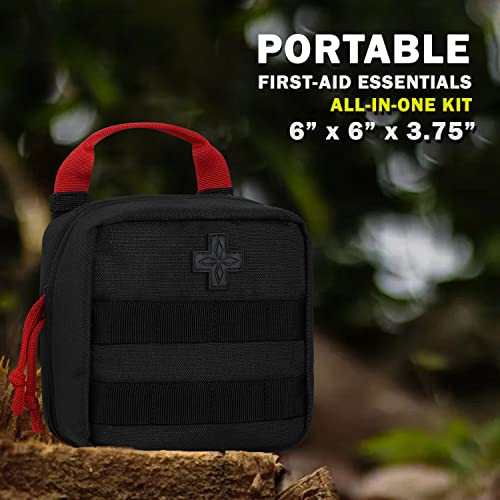 Everlit 180 Pieces Tactical First Aid Kit IFAK Molle EMT Pouch Outdoor Camping Emergency Kits for for Camping Boat Hunting Hiking Home Car Earthquake and Adventures Black - color: Black