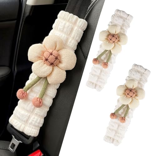 JDDRY 2PC Car Seat Belt Covers Pads,Seat Strap Pads,Auto Seat Belt Pad,Fit for Most Vehicles,Car Interior Accessories(Pumpkin Flower-Pink) - color: Pumpkin Flower