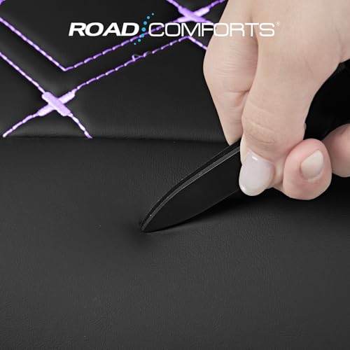 Road Comforts Seat Covers, Premium Leather Car Seat Covers Full Set for Women Girls,Airbag Compatible, Automotive Seat Covers Universal Fit Most Cars,Vans,Truck,SUV - color: Purple Full Set