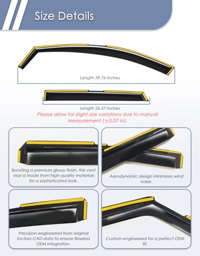in-Channel Window Rain Guard for Fit for Hyundai Tucson 2022 2024 2023 2025 2026 Rain Guards Side Window Visors Low Profile Vent Visor Window Deflectors Vent Shades Car Accessories - size: 2022-2026 Hyundai Tucson