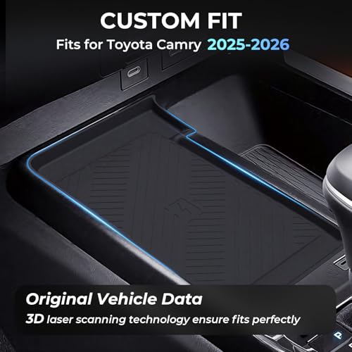 Wireless Charging Protective Mat for Toyota Camry 2026 2025, Center Console Interior Accessories Silicone Anti-Slip Wireless Charger Cover Pad for 2025-2026 Camry, Black - style: Fits for Toyota Camry 2025-2026