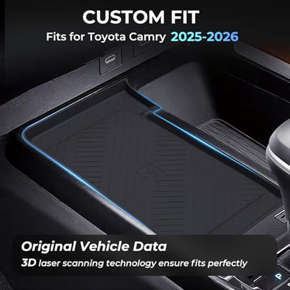 Wireless Charging Protective Mat for Toyota Camry 2026 2025, Center Console Interior Accessories Silicone Anti-Slip Wireless Charger Cover Pad for 2025-2026 Camry, Black - style: Fits for Toyota Camry 2025-2026