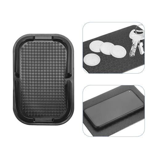 HARFINGTON Car Dashboard Anti-Slip Mat 6" x 4" Universal Sticky Dash Pad Washable Reusable Car Non-Slip Mats for Phone Keys Sunglasses Electronic Devices, Black