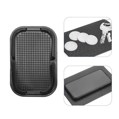 HARFINGTON Car Dashboard Anti-Slip Mat 6" x 4" Universal Sticky Dash Pad Washable Reusable Car Non-Slip Mats for Phone Keys Sunglasses Electronic Devices, Black