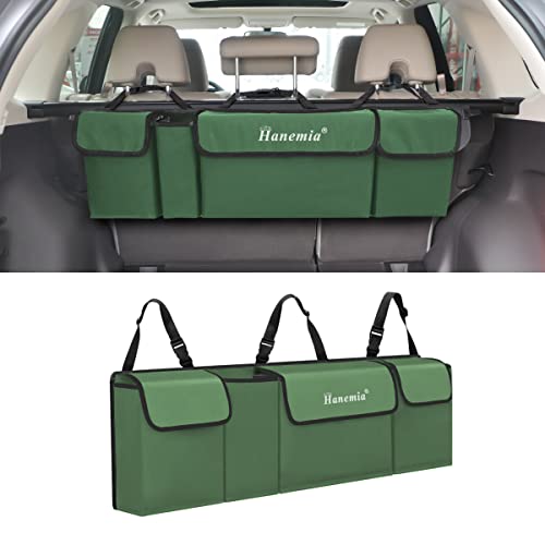 Car Trunk Organizer and Storage, Backseat Hanging Organizer for SUV, Truck, MPV, Waterproof, Collapsible Cargo Storage Bag with 4 Pockets, Car Accessories for Men and Women (Army Green) - color: Army Green