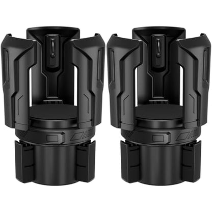 Cup Holder Expander (Adjustable Holder & Base, Auto-Fit Hold, One Button Open), Car Cup Holder Expander for Yeti, Hydro Flask, Nalgene, Owala, Bottles in 2.6"- 4.8" (2 Pack)