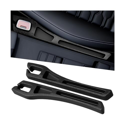 Car Seat Gap Filler, 2PCS Crevice Blocker Stopper Between Vehicle Seat Console, No Drop Automotive Fill Crevice Guard Interior Accessories, Universal for SUV Truck Sedan (Black) - color: Black