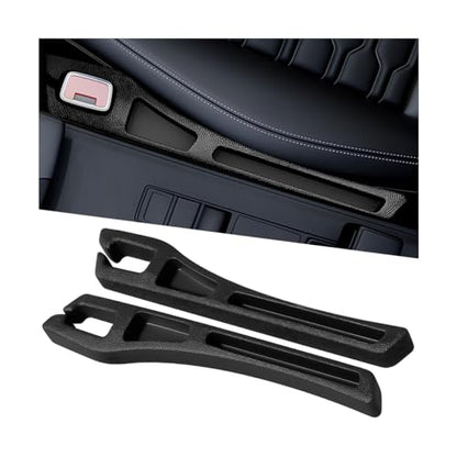 Car Seat Gap Filler, 2PCS Crevice Blocker Stopper Between Vehicle Seat Console, No Drop Automotive Fill Crevice Guard Interior Accessories, Universal for SUV Truck Sedan (Black) - color: Black