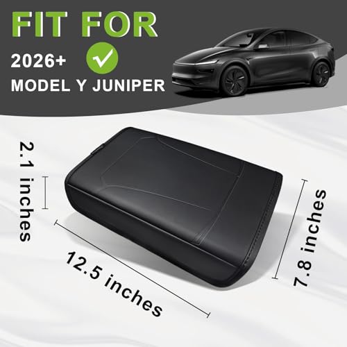 BestEvMod Center Console Armrest Pad Cover Compatible with Tesla Model Y Juniper 2026 2025 Extra Soft Microfiber Vegan Leather Protector Seat Armrest Cover OEM Style (Black) - color: Black-Regular, size: Juniper