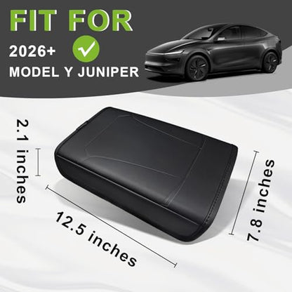 BestEvMod Center Console Armrest Pad Cover Compatible with Tesla Model Y Juniper 2026 2025 Extra Soft Microfiber Vegan Leather Protector Seat Armrest Cover OEM Style (Black) - color: Black-Regular, size: Juniper