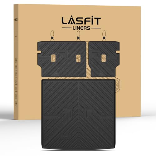 LASFIT Cargo Mat with Backrest Mat for Honda Passport 2026, All Weather TPE Custom Fit Trunk Mat Trunk Liner Trunk Tray Cargo Liner Cargo Tray with Seatback Cover, Black - style: 7）For Honda Passport | 2026 | Cargo Mat