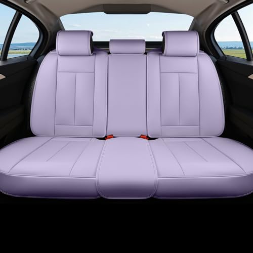 Coverado Automotive Seat Covers, Car Seat Protector for Back Seat, Purple Waterproof Seat Covers for Cars Carseat Cover, 3-Pieces Back Seat Cover for Car, Faux Leather Universal Fit Most Cars - color: Purple