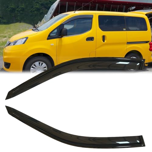 2pcs Original Shatterproof Rainproof Side Window Wind Deflectors for 2014-2019 Nissan NV200 Taxi/City Express,Rain Guards,Nice Looking Window Visors for Cars,Vent Deflector 92523 - size: for 14-19 NV200 Taxi/City Express