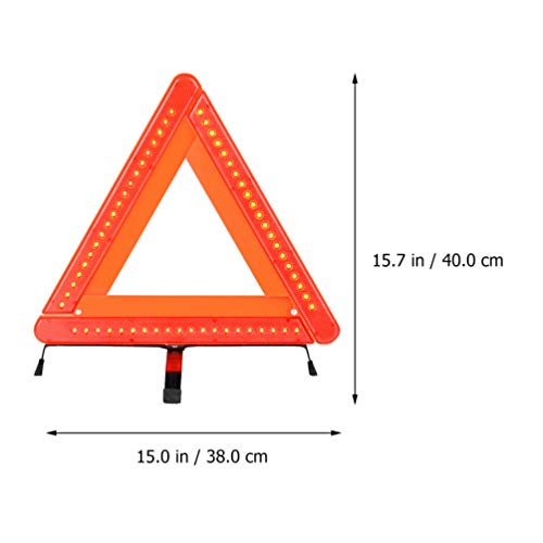 Triangle Reflective Light Kit Foldable Car Safety Sign with Led Function for Day and Night Use Includes Tripod Road Flasher for Enhanced Visibility