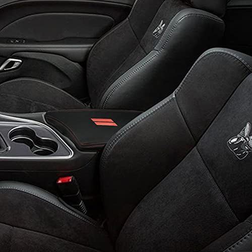 BOYUER forDodge Challenger 2015 2016 2017 2018 2019 2020 2021 2022 2023 Center Console Cover Armrest Leather Pad Cover Automatic Car Interior Decoration Accessories（Red Stitches） - color: Red Stitches