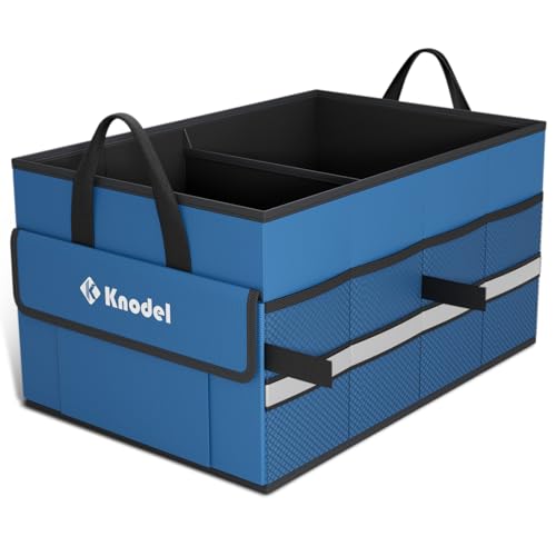 K KNODEL Car Trunk Organizer, Collapsible Car Trunk Storage Organizer, Car Organizer and Storage for SUV, Truck, Sedan (Small, Blue) - color: Blue, size: Small-no Lid