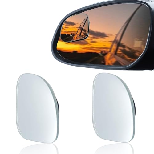 2 Pack HD Glass Blind Spot Mirror 360° Adjustable Frameless Convex Rear View Mirrors Exterior Accessories with Wide Angle for Car SUV and Trucks Easy Install (Sector Mirror) - style: Sector Mirror