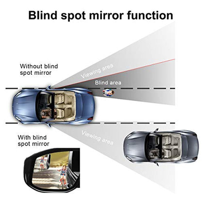 POMFW Blind Spot Mirror, 2 inch Rearview Convex Side Mirrors for Cars SUV Truck Van Stick on 3M Adhesive, Rear View HD Glass Frameless Sway Rotate adjustable Wide Angle 2PCS (Rhombus) - style: Rhombus