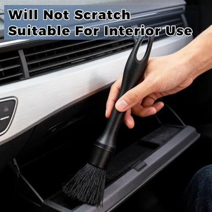 8PCS Car Detailing Brush Set,Ultra Soft Boars Hair Auto Detailing Brushes for Car Interior Exterior Cleaning,Professional Car Detail Kit with Storage Bag for Dashboard,Air Vents,Wheels