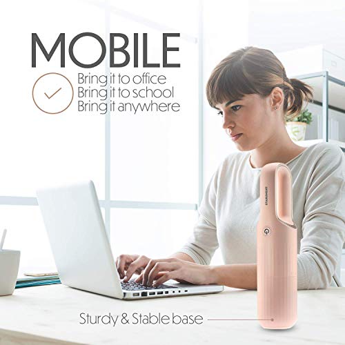 STARUMENT Portable Hand Vacuum Cleaner for Dust Pet Hair Dirt Home Car Interior, Furniture Lightweight Easy to Use, Compact Design Battery Rechargeable with USB-C Cable Pink - color: Pink