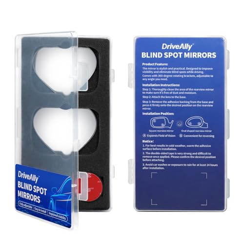 2 PCS Car Blind Spot Mirror, HD Frameless Convex Glass Angle Adjustable, Self-adhesive Back Auxiliary Reverse Mirror Wide Angle Side Mirrors Universal Car Exterior Accessories (Heart) - size: Heart