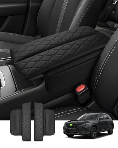 Autorder Center Console Cover for 2023-2025 2026 Mazda CX-50 CX50 Accessories Armrest Cover Leather Armrest Cushion Anti-Scratch Protector with Pockets - size: 2023-2026 Mazda Cx-50
