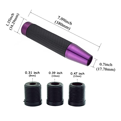 Abfer Tall Shift Knob Car Long Shifter Knob Weighted Gear Stick Shifting Lever Replace Extension Fit Most Manual Automatic Transmission Vehicle, Purple-1 - color: Purple-1