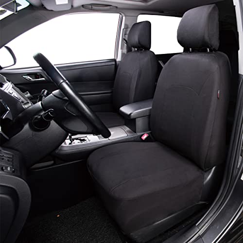 Flying Banner Car Seat Covers Front Seats Rear Bench Polyester car seat Protectors Easy installations Rear Bench Split Classic Man Lady Truck Soid Black - color: Solid Black