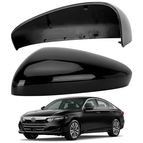 Driver Side Mirror Cover Replacement for Honda Accord 2018 2019 2020 2021 2022 - Left Side Mirror Covers, Rear View Mirror Cap Accessories Without Lamp, Black - color: Black-Without Lamp, size: Driver Side (Left)
